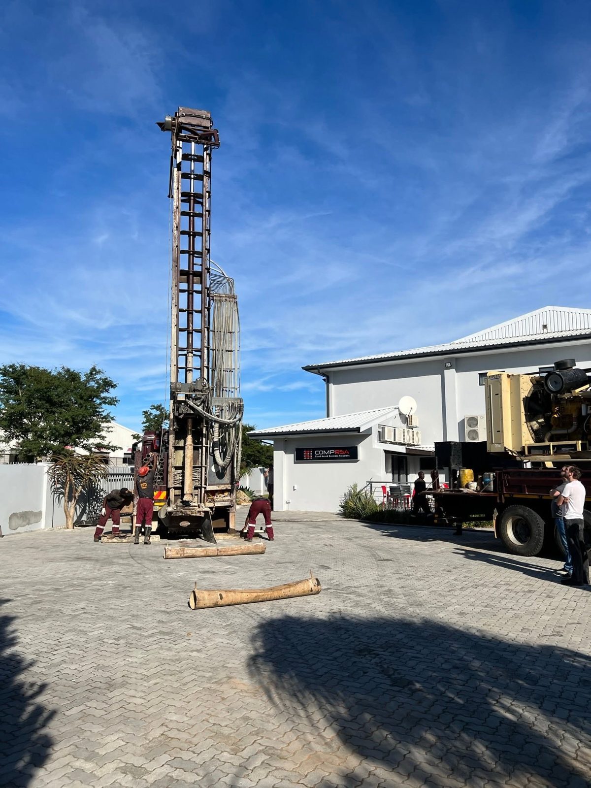 Drilling a borehole at the office