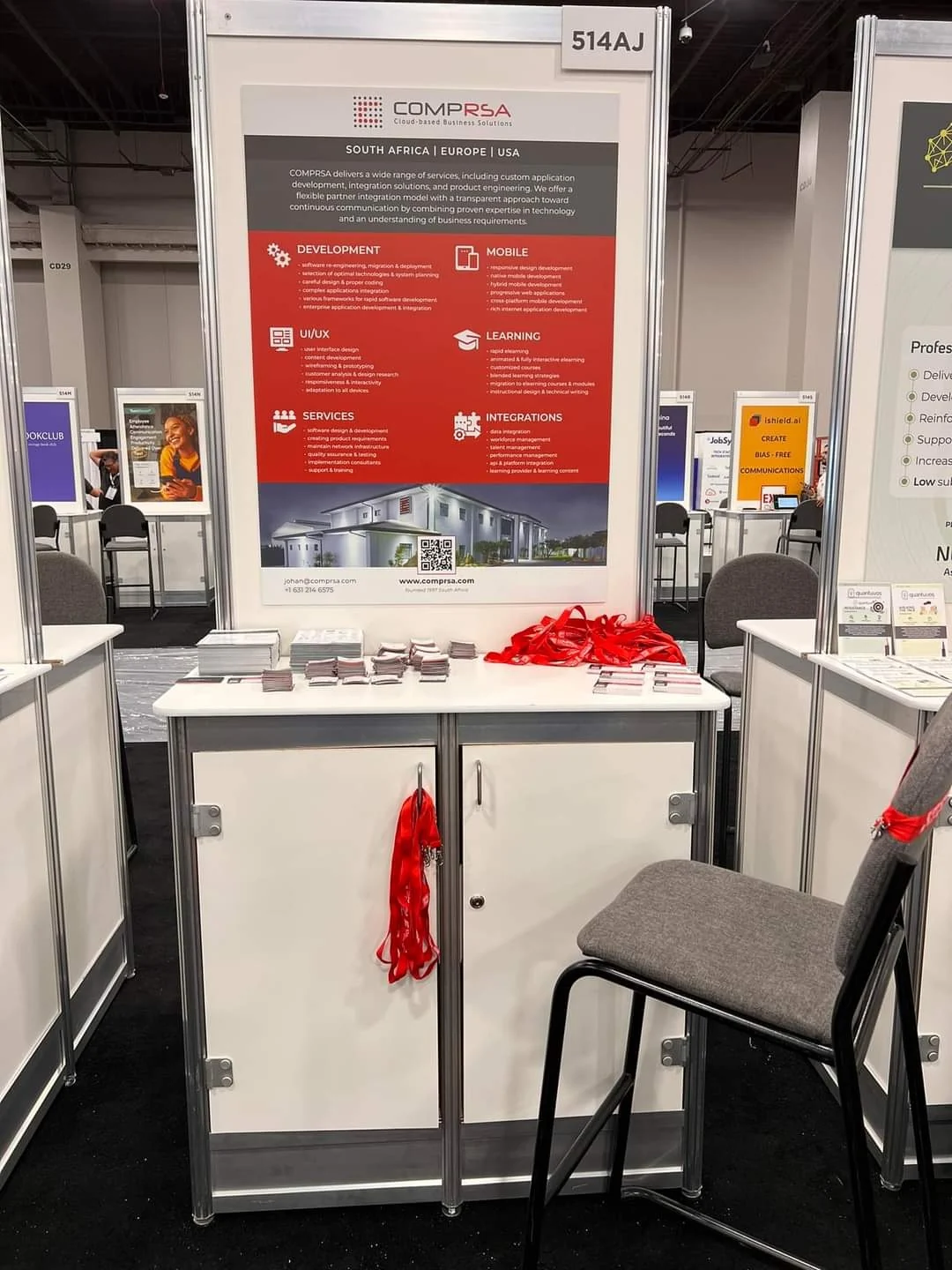 The COMPRSA stand at HR Tech in Las Vegas